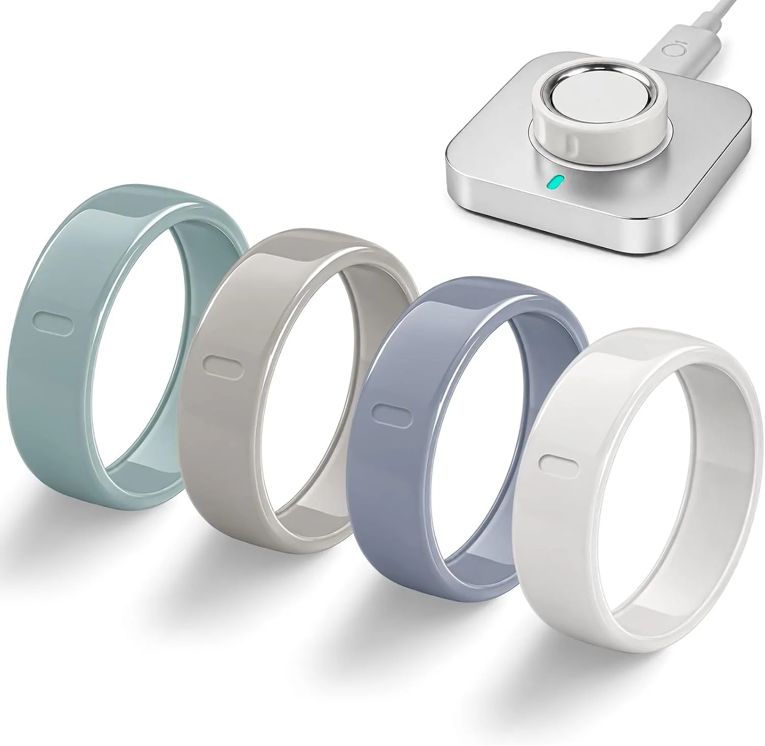 4 Pack Ceramic-Look TPU Ring Cover Compatible with Oura Ring 5