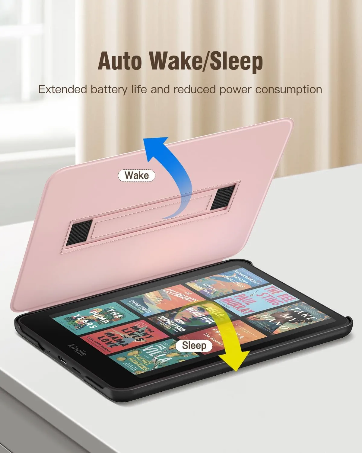 MoKo Case for 7" Kindle Paperwhite 12th Gen 2024, Light Pink Leopard