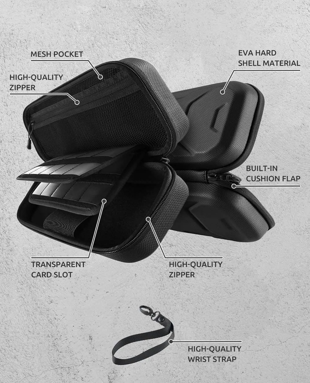 Mumba Carrying Case for Nintendo Switch OLED & Nintendo Switch 1, [Fits Protective Cases][Plus Version] Protective Hard Shell Travel Carry handbag Pouch for Blade/Battle/Rugged Protective Case (Black)