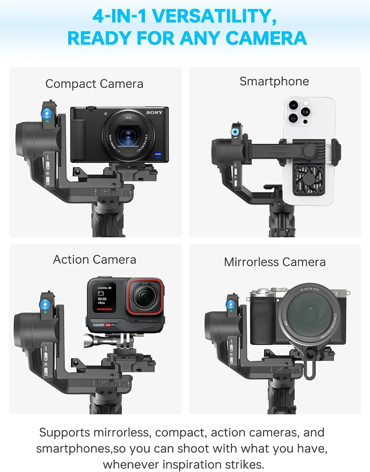 Feiyu SCORP Mini 3 Pro Camera Gimbal Stabilizer for Canon/Sony/Nikon/iPhone