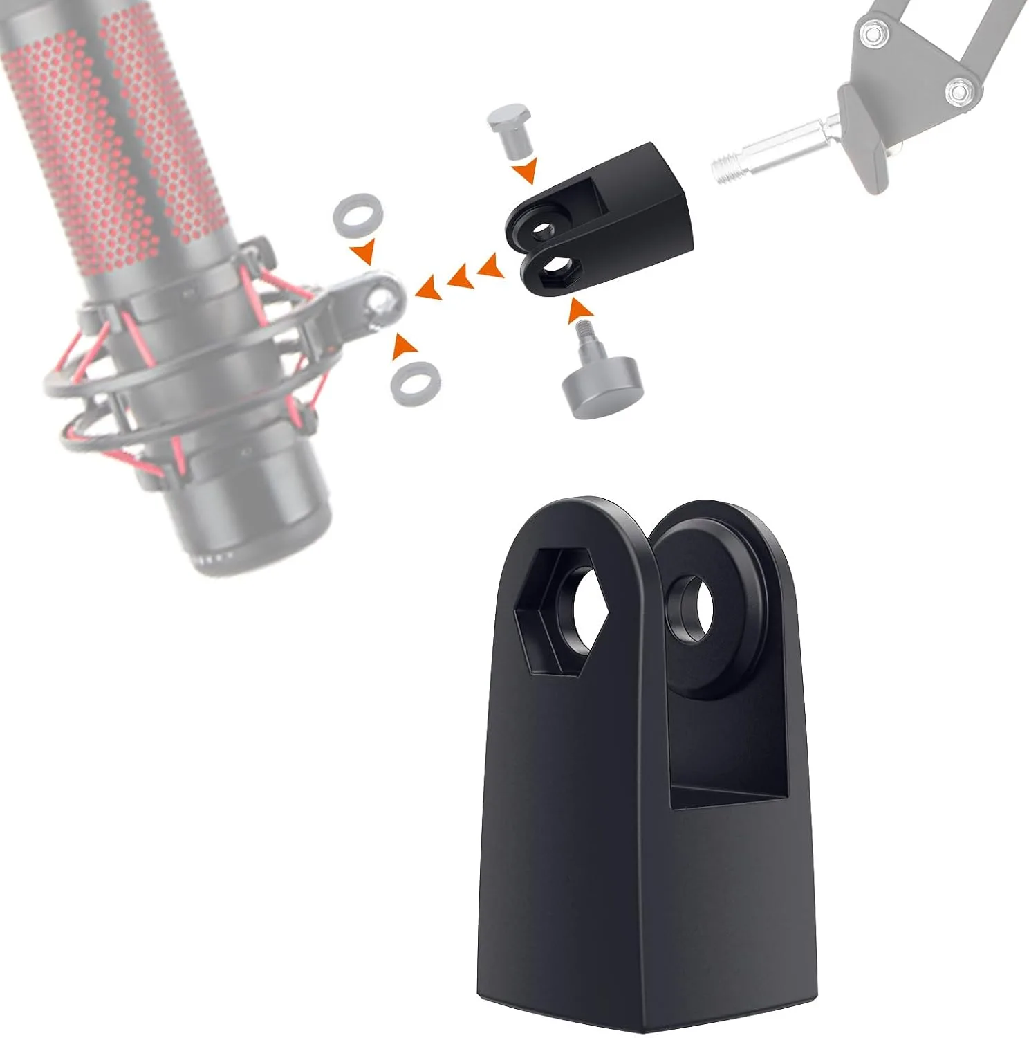 SUNMON Microphone Mount Adapter for HyperX QuadCast, Replacement for HyperX QuadCast Mount Adapter, Mic Stand Adapter for 3/8" Boom Arm
