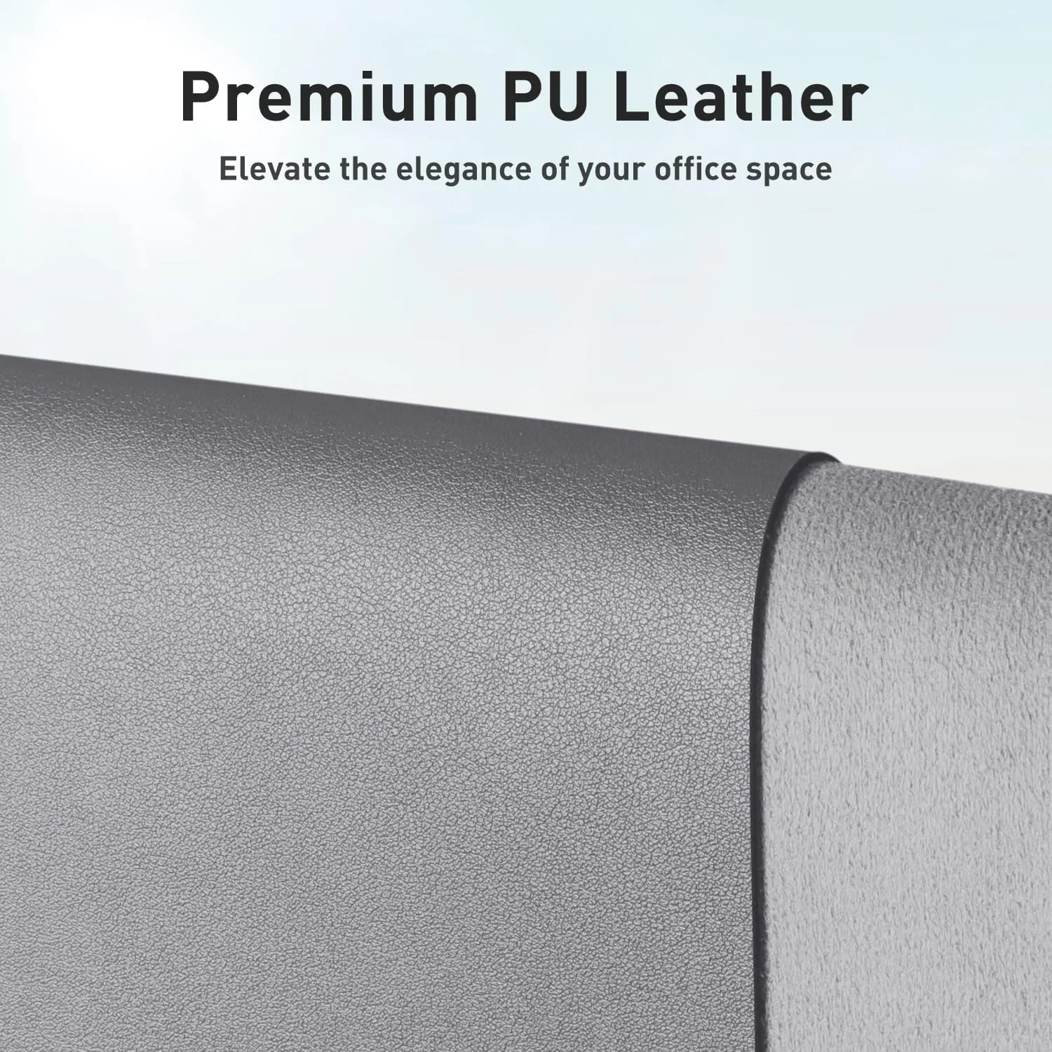 Aothia Leather Desk Pad Protector, Mouse Pad, Office Desk Mat, Non-Slip PU Leather Desk Blotter, Laptop Desk Pad, Waterproof Desk Writing Pad for Office and Home (23.6" x 13.7", Light Grey)