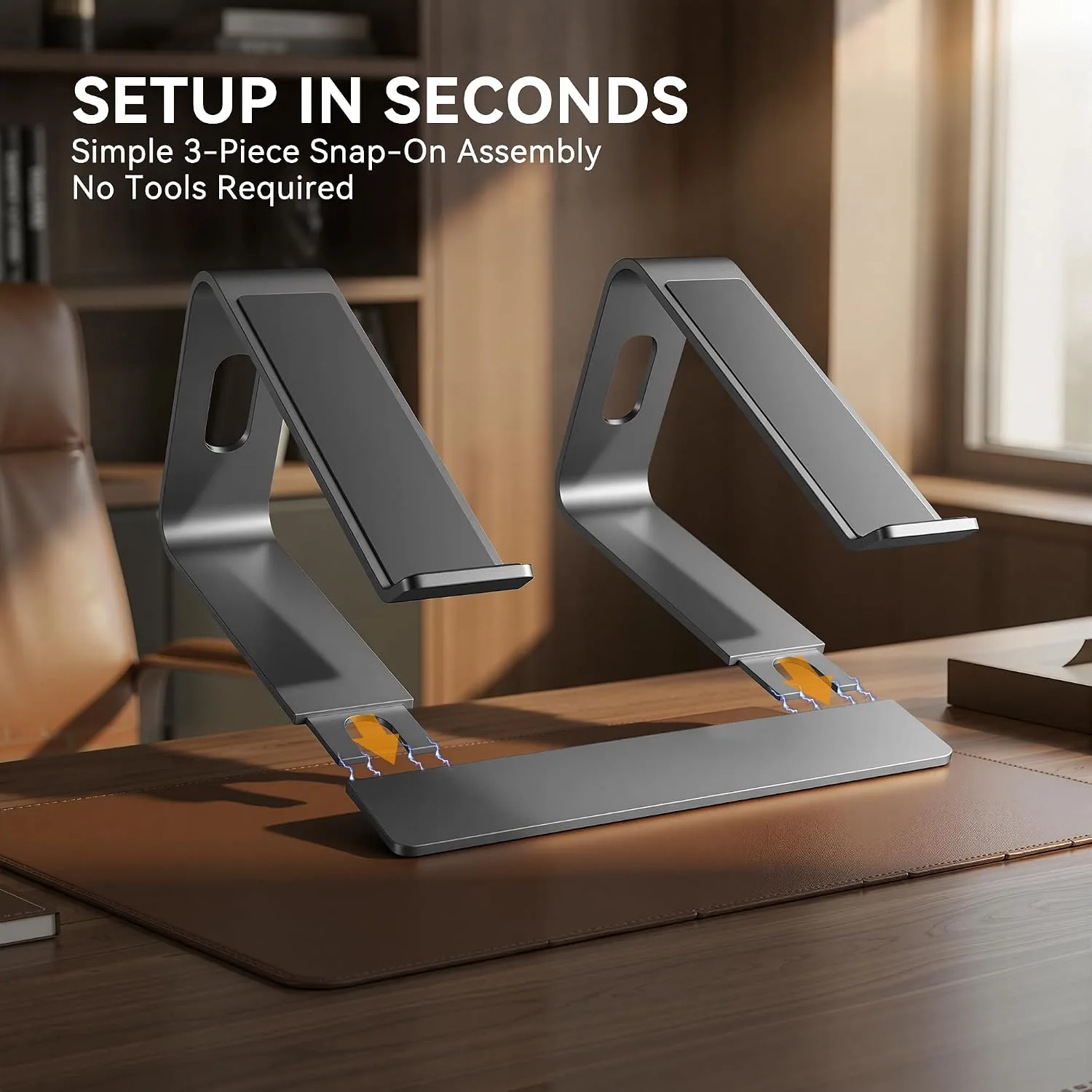 SOUNDANCE Laptop Stand, Aluminum Ergonomic Desk Riser, 10-15.6", Grey