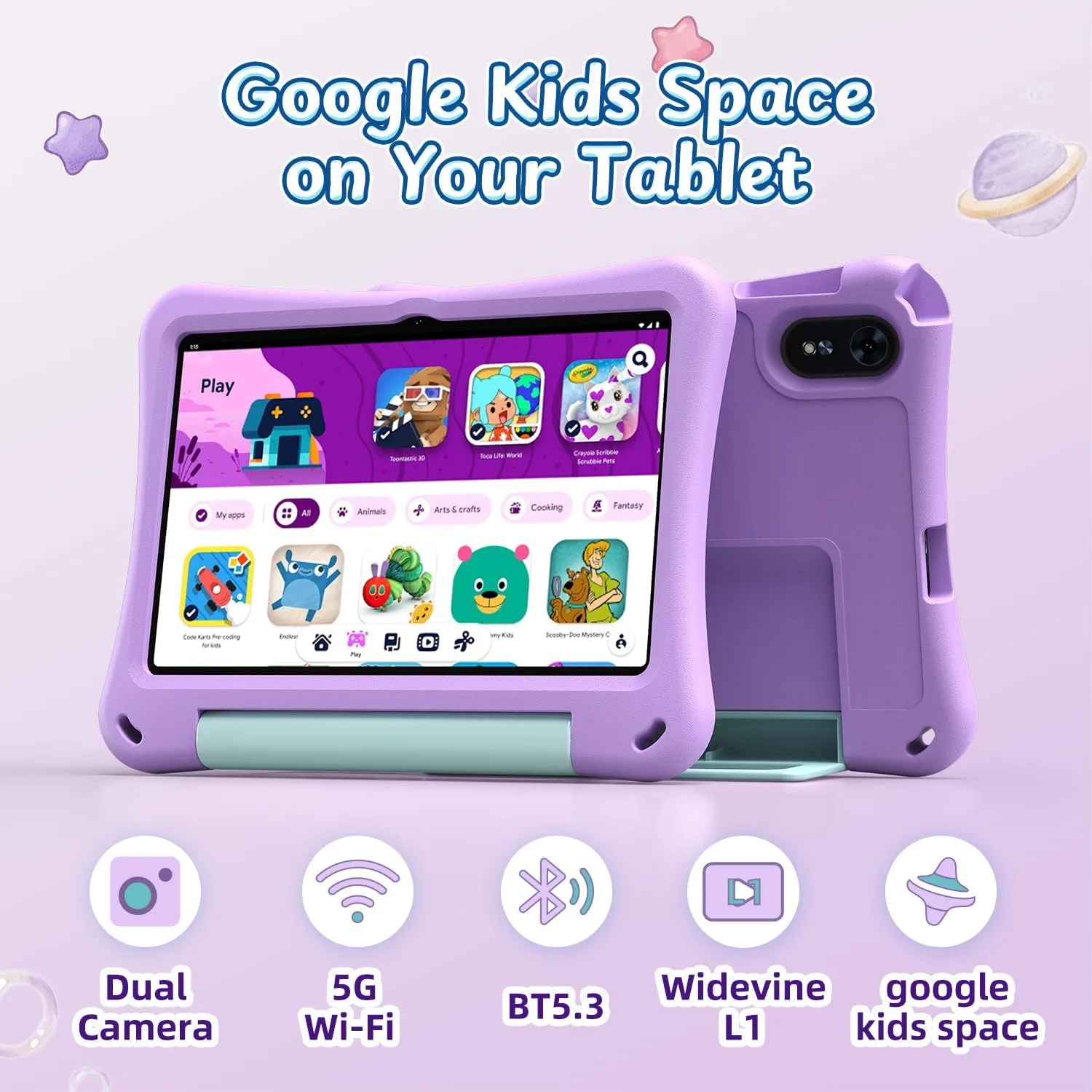 Kids Tablet 10 Inch, Android 16 Tablet with Parental Controls, EVA Case