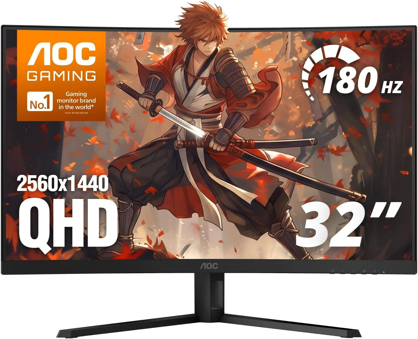 Monitor Curvo para Gaming AOC CQ32G4VE 32 pulgadas 2K QHD 180Hz VA 0.5ms HDR