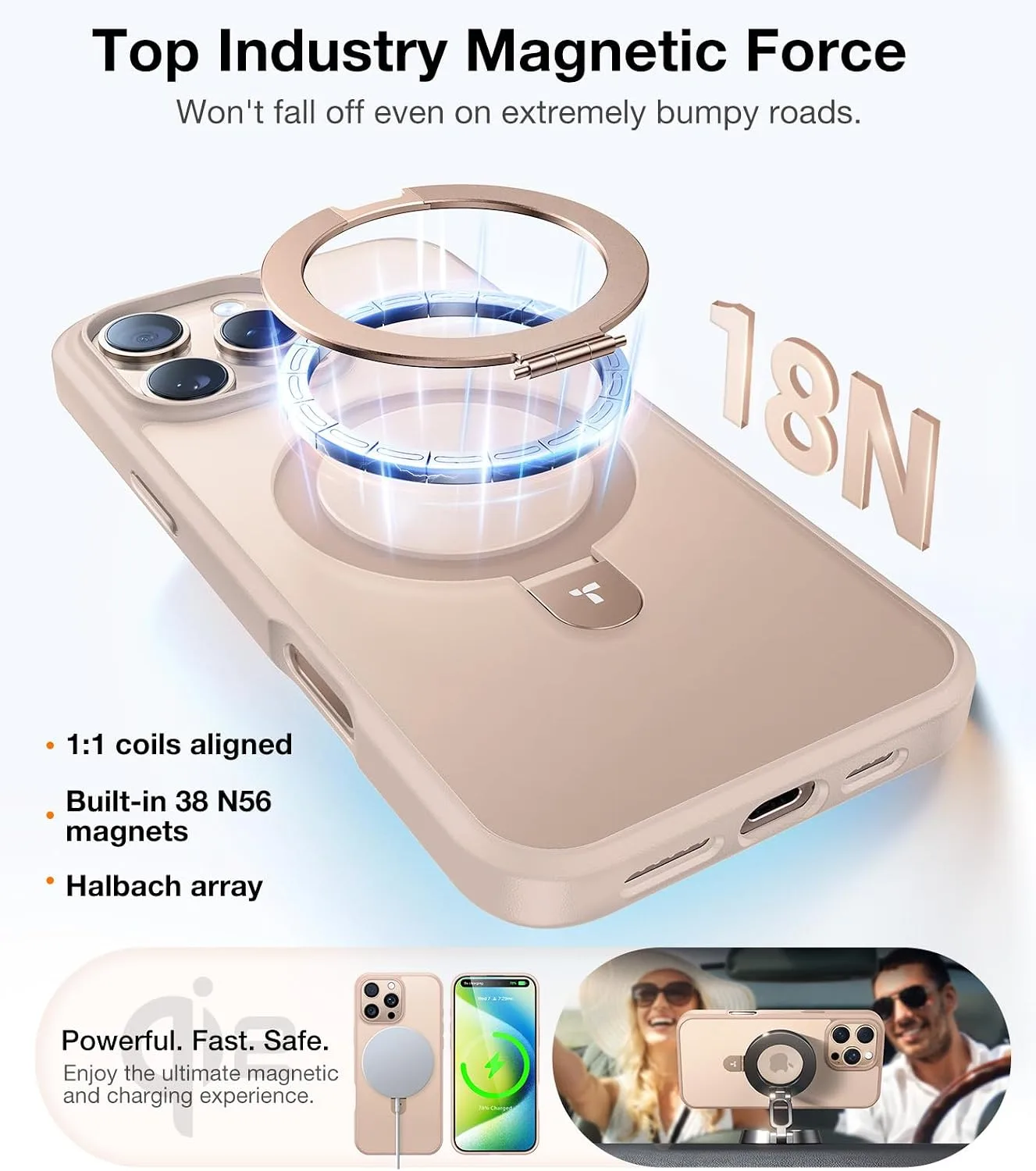 TORRAS Smarter Magnetic Stand for iPhone 16 Pro Max Case Hands-Free Viewing