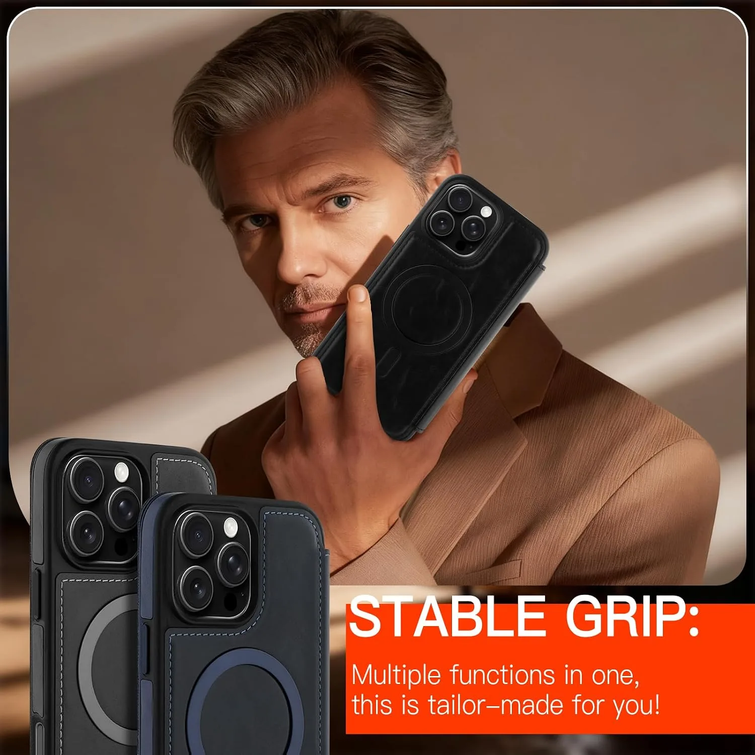 Wallet Phone Case Crafted for iPhone 16 Pro Black