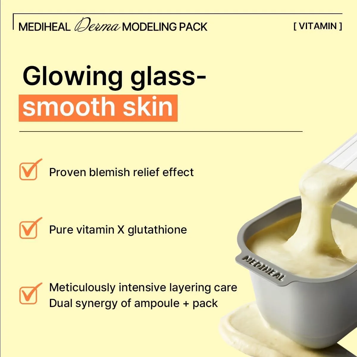 MEDIHEAL Vitamin Derma Modeling Pack (Pack of 1) - for Skin Radiance