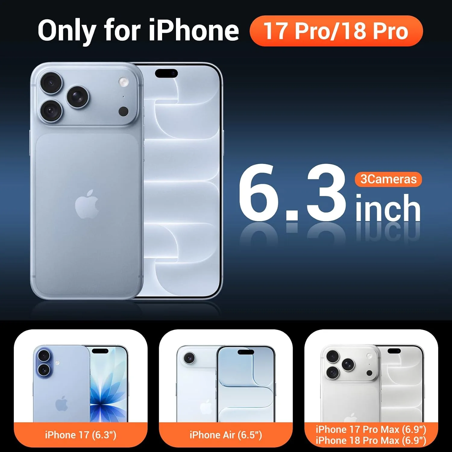 Temdan for iPhone 18 Pro Case/iPhone 17 Pro Case Clear