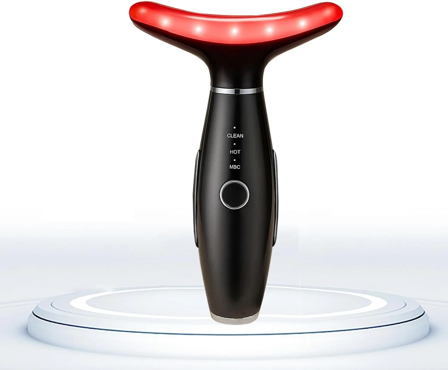 Masajeador Facial Tlinna 7 Colores Red-Light Terapia para Rostro y Cuello Vibratorio Negro