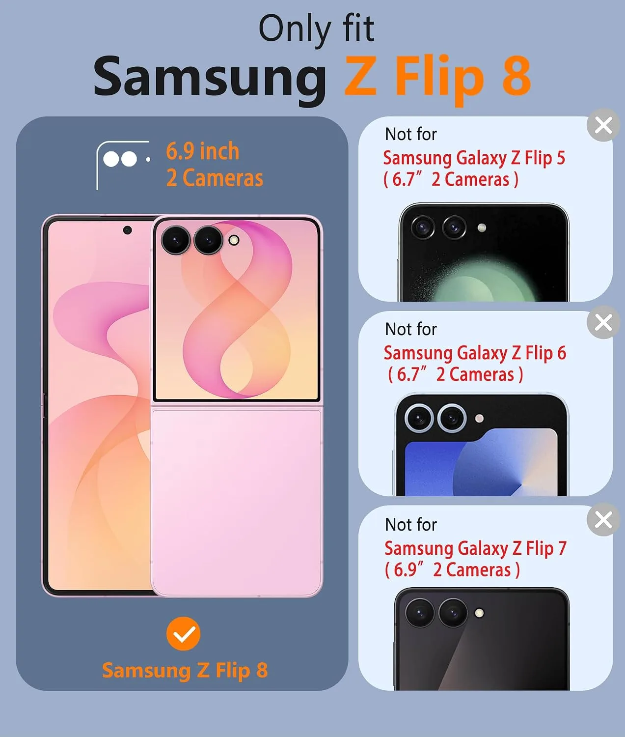FNTCASE for Samsung-Galaxy Z Flip 8 Glitter Case with Hinge Protection