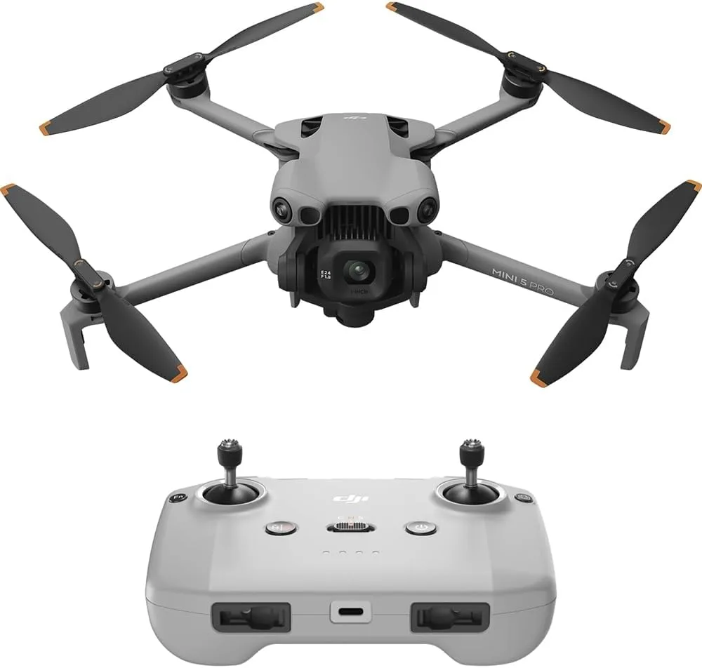 DJI Mini 5 Pro Bundle with RC-N3 Controller 1" 50MP CMOS Camera Drone, 4K/120fps HDR, LiDAR Obstacle Sensing, Under 249g Incl. ND Filter Kit (ND8/16/32/64), 128GB SD, Backpack + 26-Mo Protection