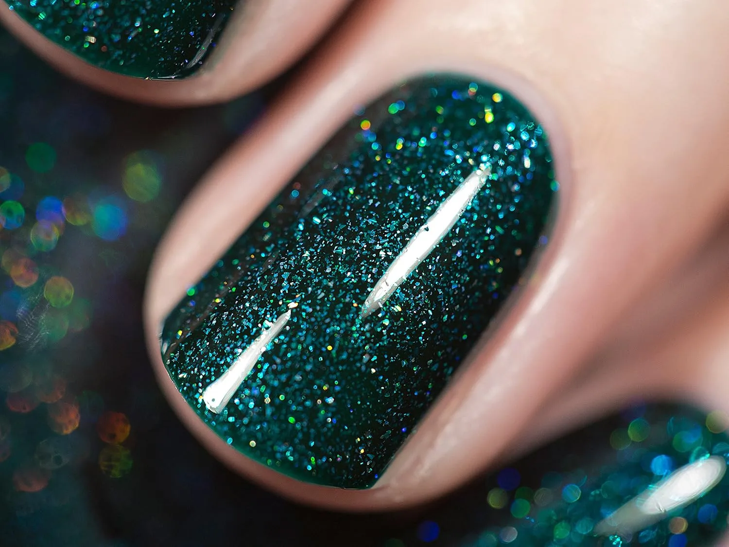 ILNP Fir Coat - Sultry Emerald Green Holographic Nail Polish