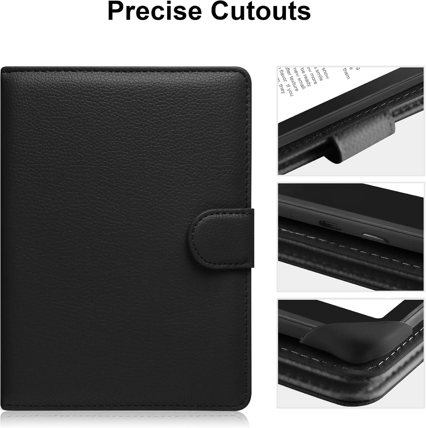 HoYiXi Universal Case for 6-inch Kindle eReader Compatible with Kobo/Voyaga/Pocketbook/Tolino E-Book Reader,6'' eReader Protective Cover with Built-in Card Slot,Black