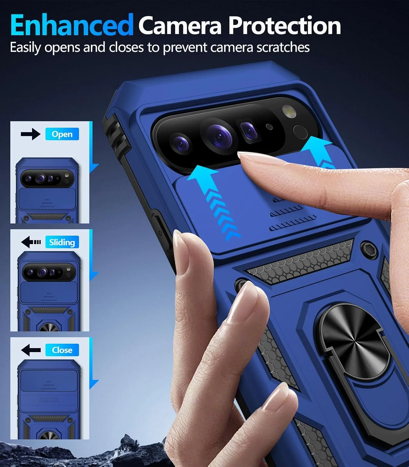 Taisairu for Google Pixel 11 Pro XL Case with Screen Protector,Blue
