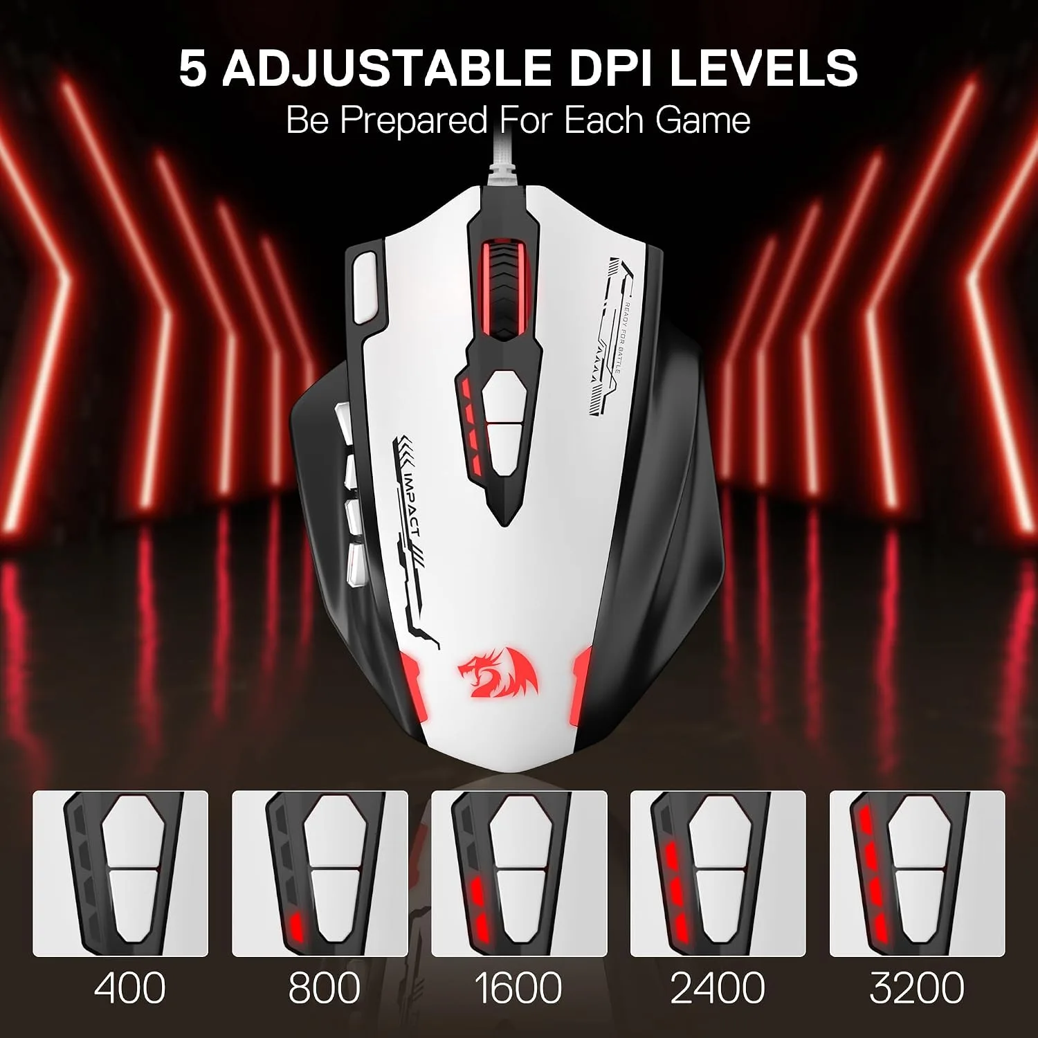 Redragon M908 Wired RGB MMO Gaming Mouse 24000 DPI Remapping Keys
