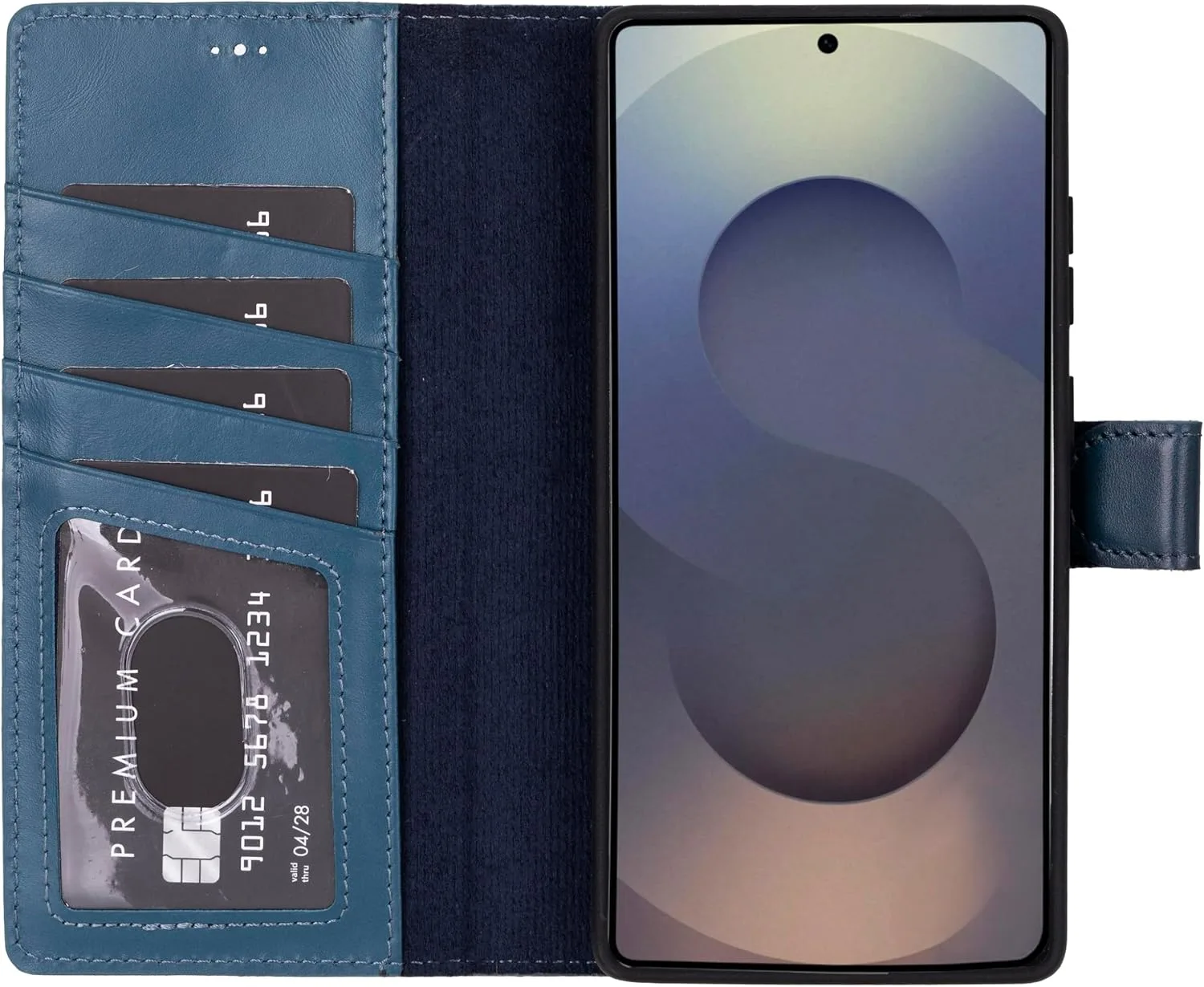 VENOULT Wallet Case for iPhone, Full Grain Genuine Turkish Leather, Magnetic Detachable, RFID 4 Card Slots, Business Style, Compatible with MagSafe (Admiral Blue, iPhone 16 Pro MAX)