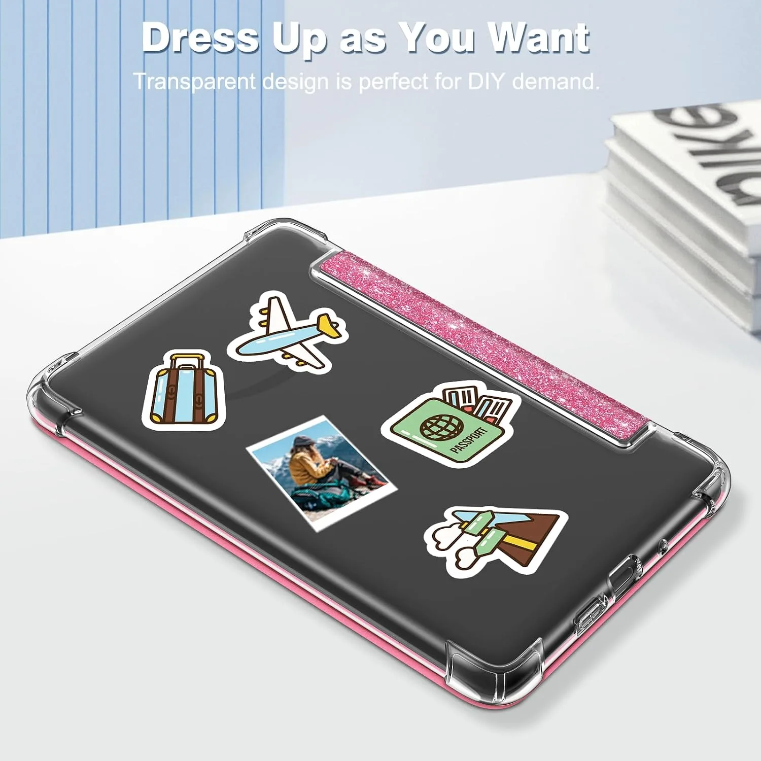 Fintie Slim TPU Case for 6" Kindle 11th Generation 2024/2022,GlitterMagenta