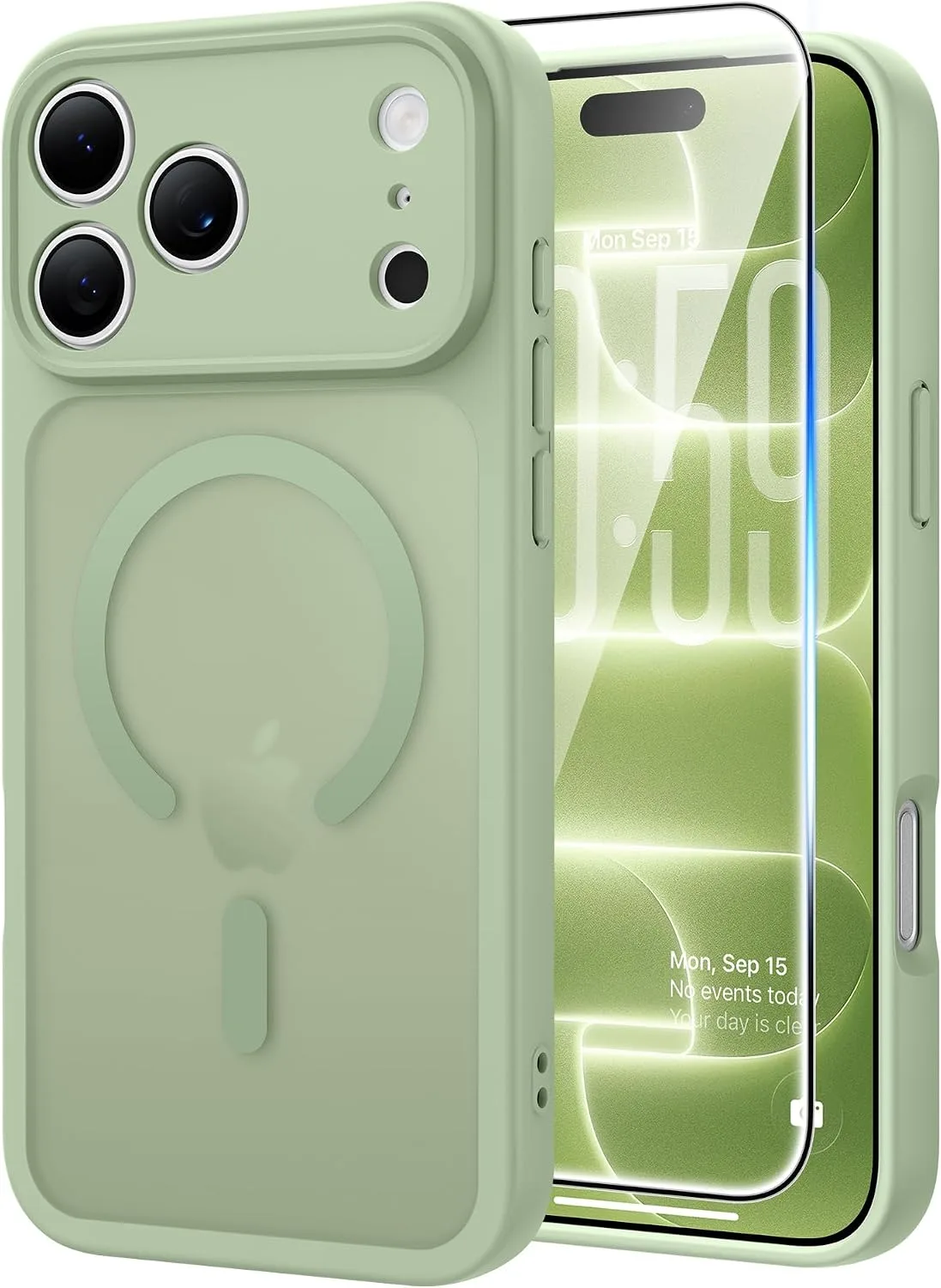 FNTCASE for iPhone 18 Pro Max / 17 Pro Max Case Fit for MagSafe Light Green