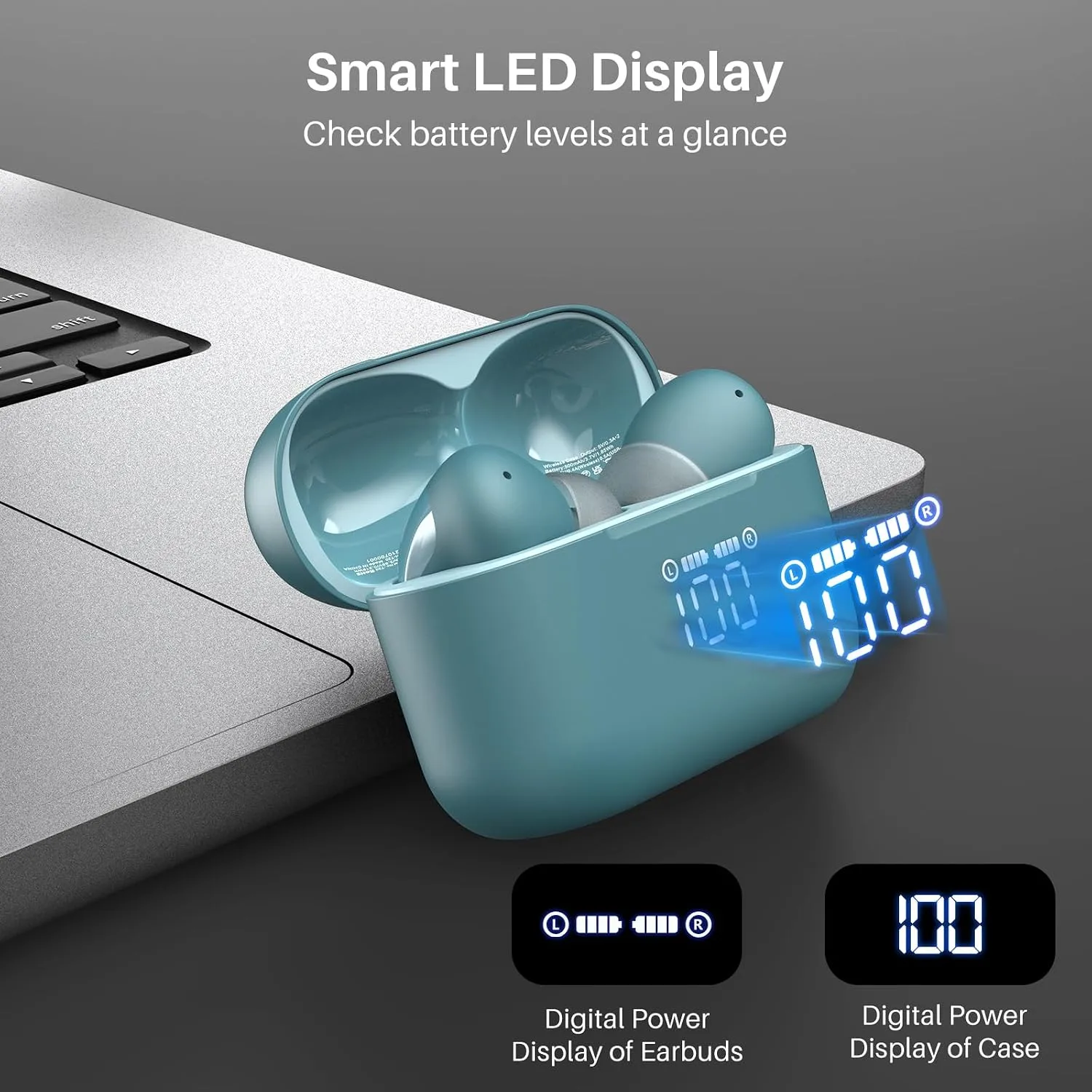 TOZO T20 Wireless Earbuds 97H Playtime, Wireless Charging LED Display Case