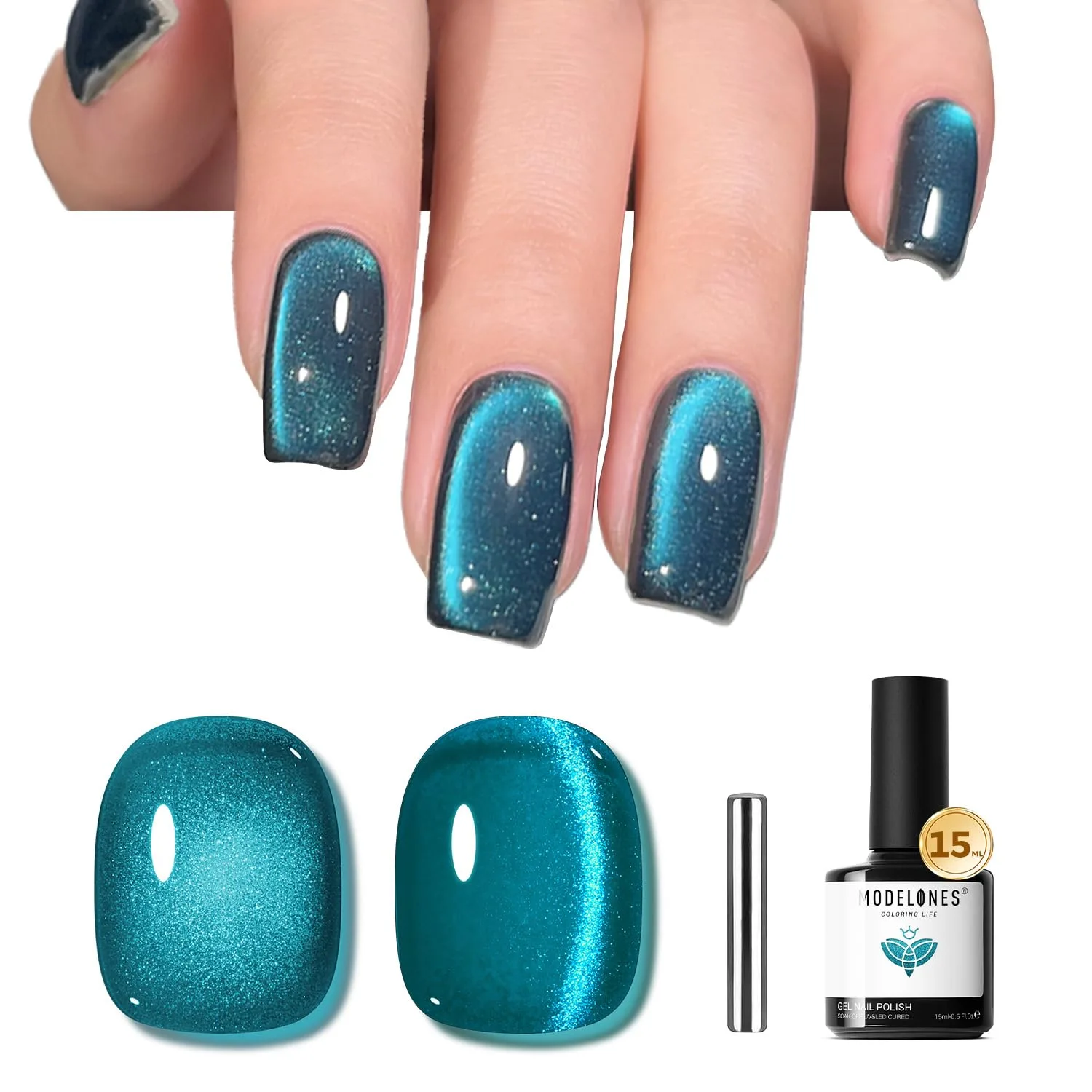 modelones Cat Eye Gel Nail Polish Silk Blue Cat Eye Gel Polish
