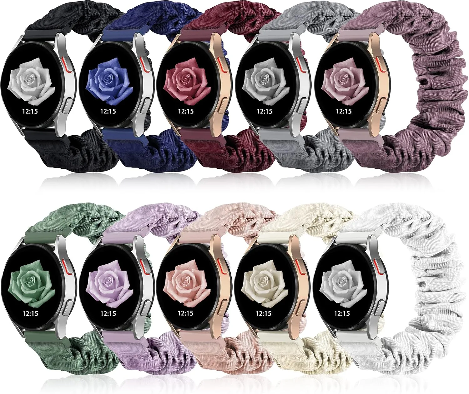Correas compatibles para Samsung Galaxy Watch 7/6/5/4/Active 2/FE 20mm 10 unidades