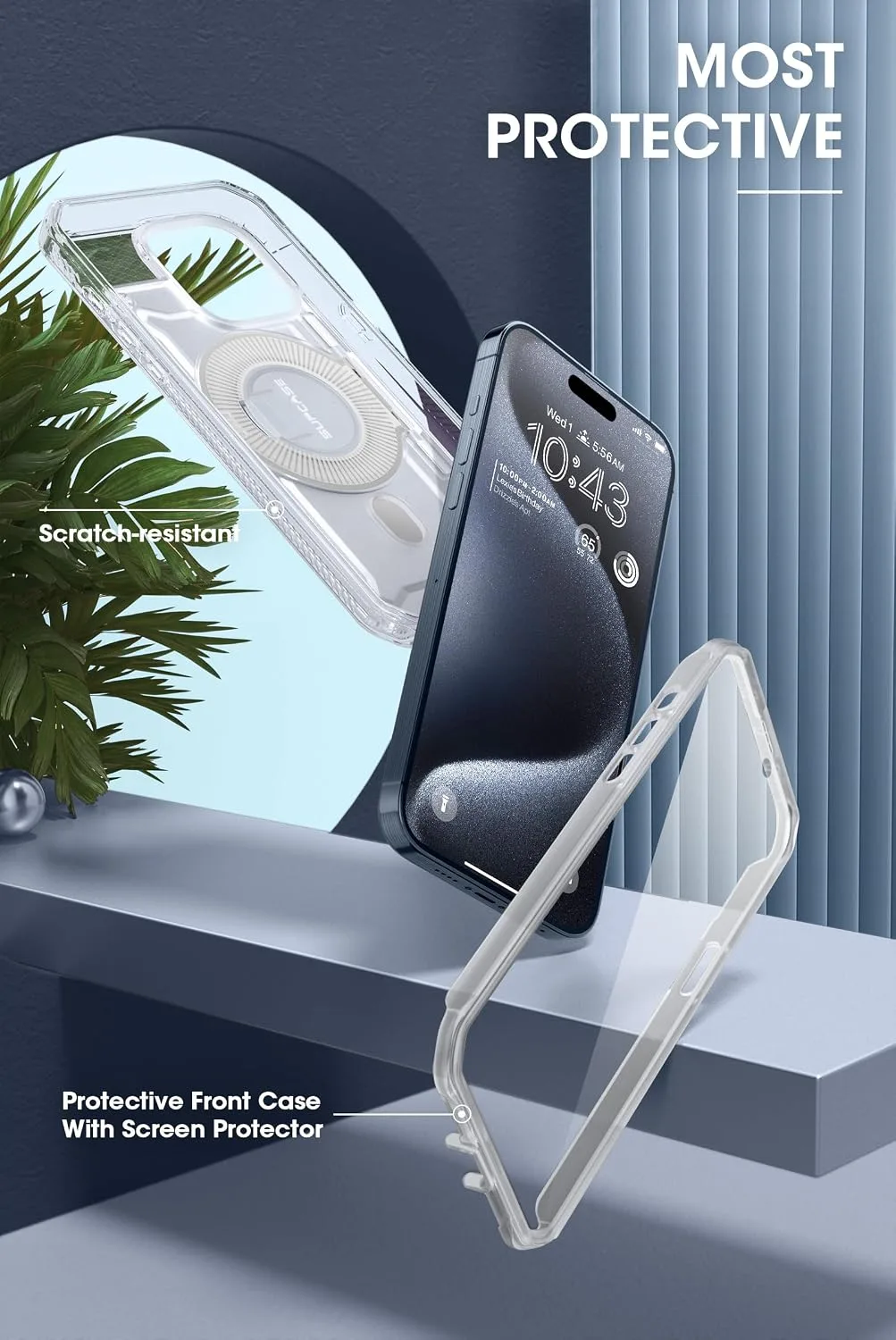 SUPCASE for iPhone 15 Pro Case (6.1 inch), Compatible with MagSafe, Clear
