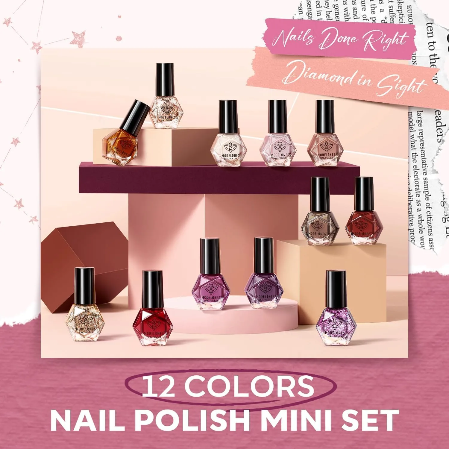 modelones Fall Nail Polish, 12 Colors Purple Quick Dry Nail Polish Set
