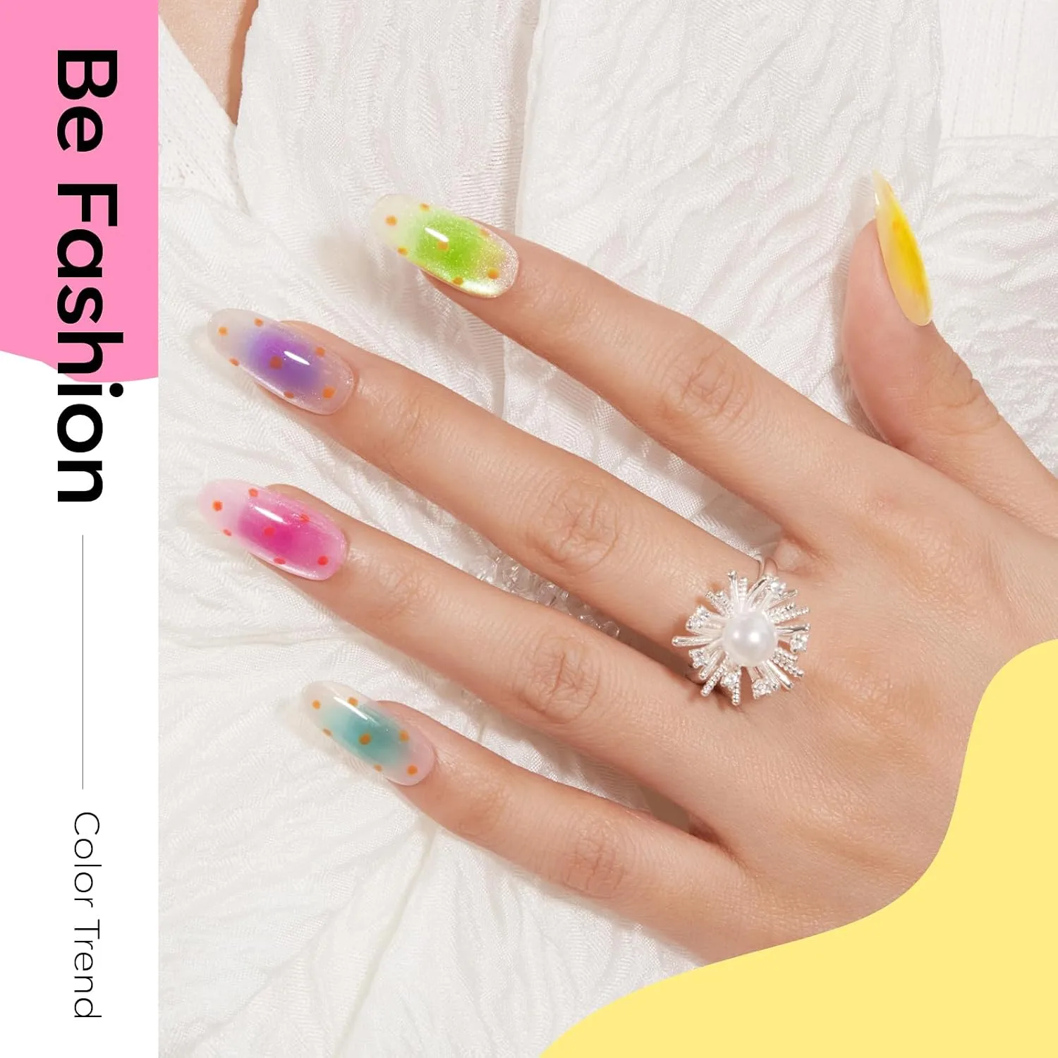 modelones Cat Eye Gel Nail Polish Set Jelly 6Colors Hot Pink Blue Green