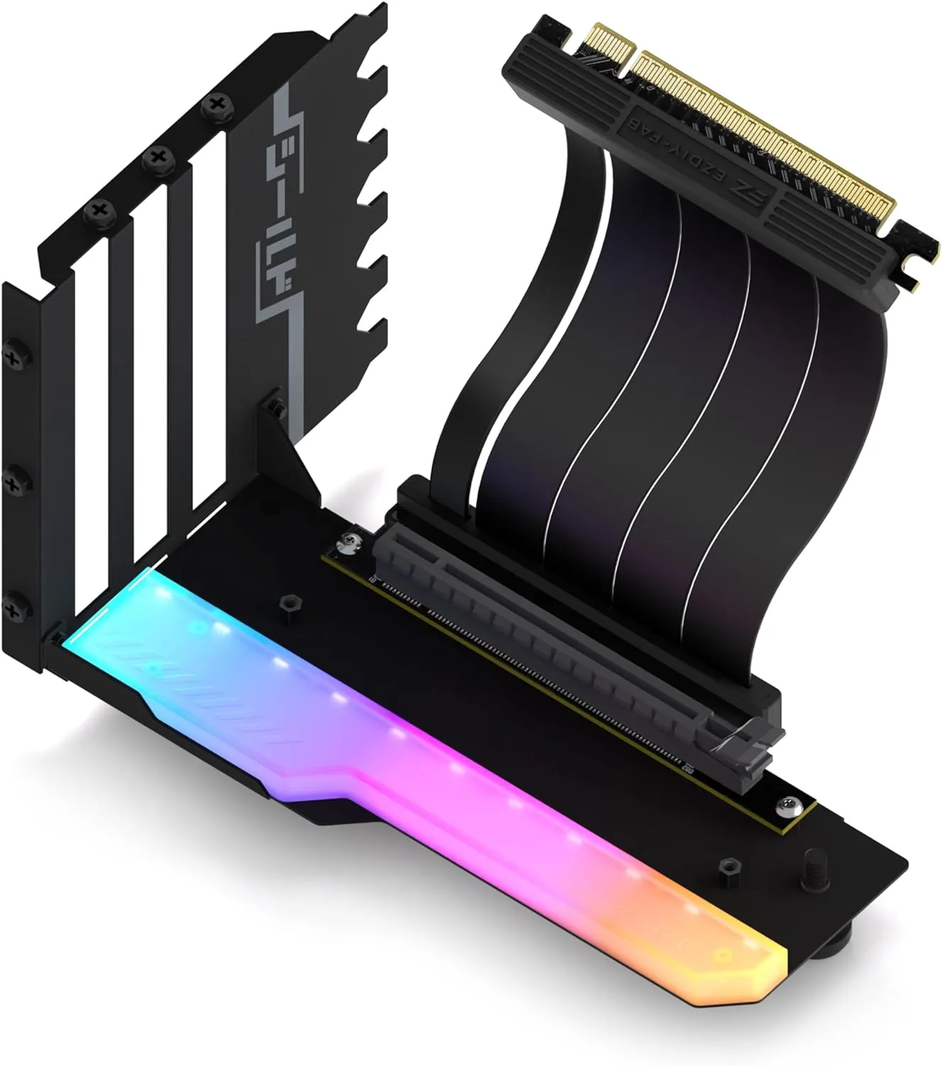 Montura Vertical para GPU EZDIY-FAB Shield con Cable Riser PCIe 4.0 115mm Negro