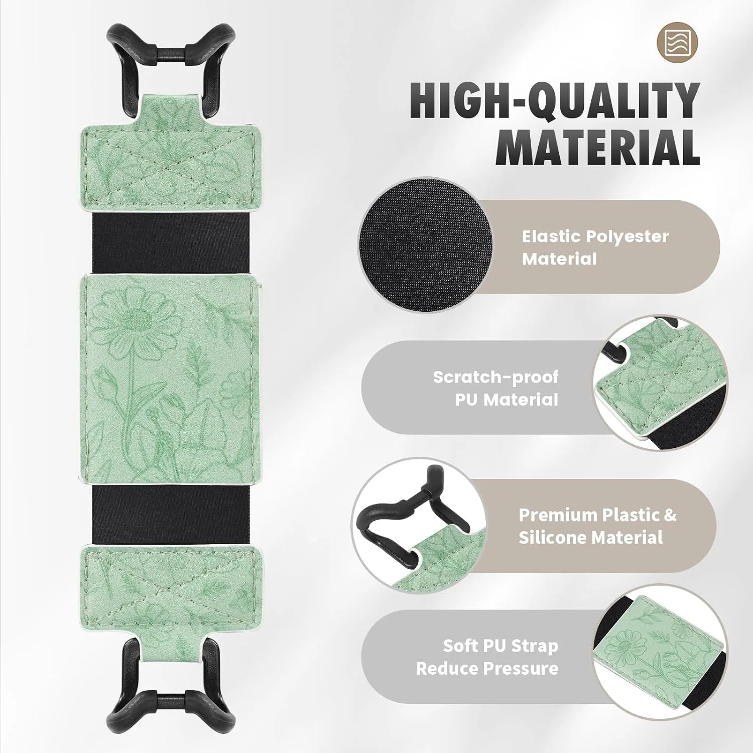 MoKo Soft Hand Strap for 6-8" Kindle eReaders Fire Tablet,Green Floral Line