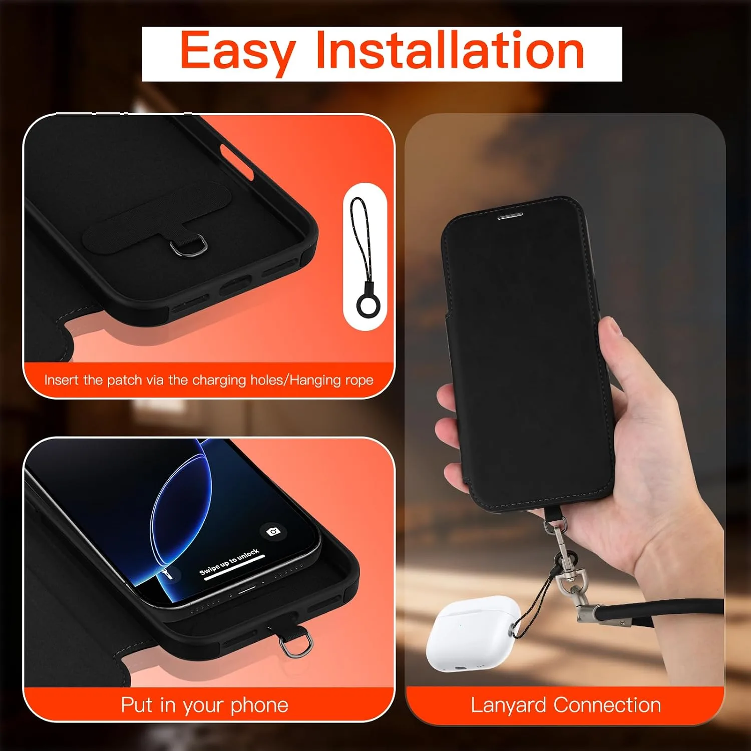Wallet Phone Case Crafted for iPhone 16 Pro Black