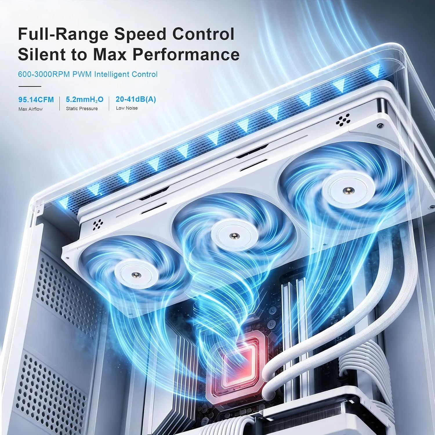 Asiahorse Xcalibur 360mm PC Case Fan, 3000RPM High Performance PWM Fan