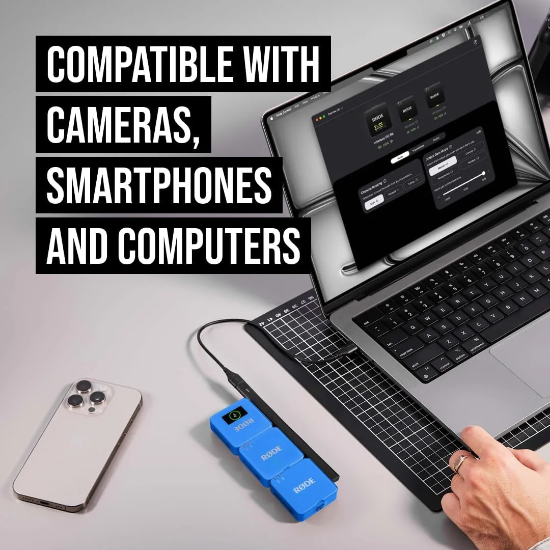 RØDE Wireless GO (Gen 3) Compact Wireless Microphone, 32-Bit Float, Cobalt