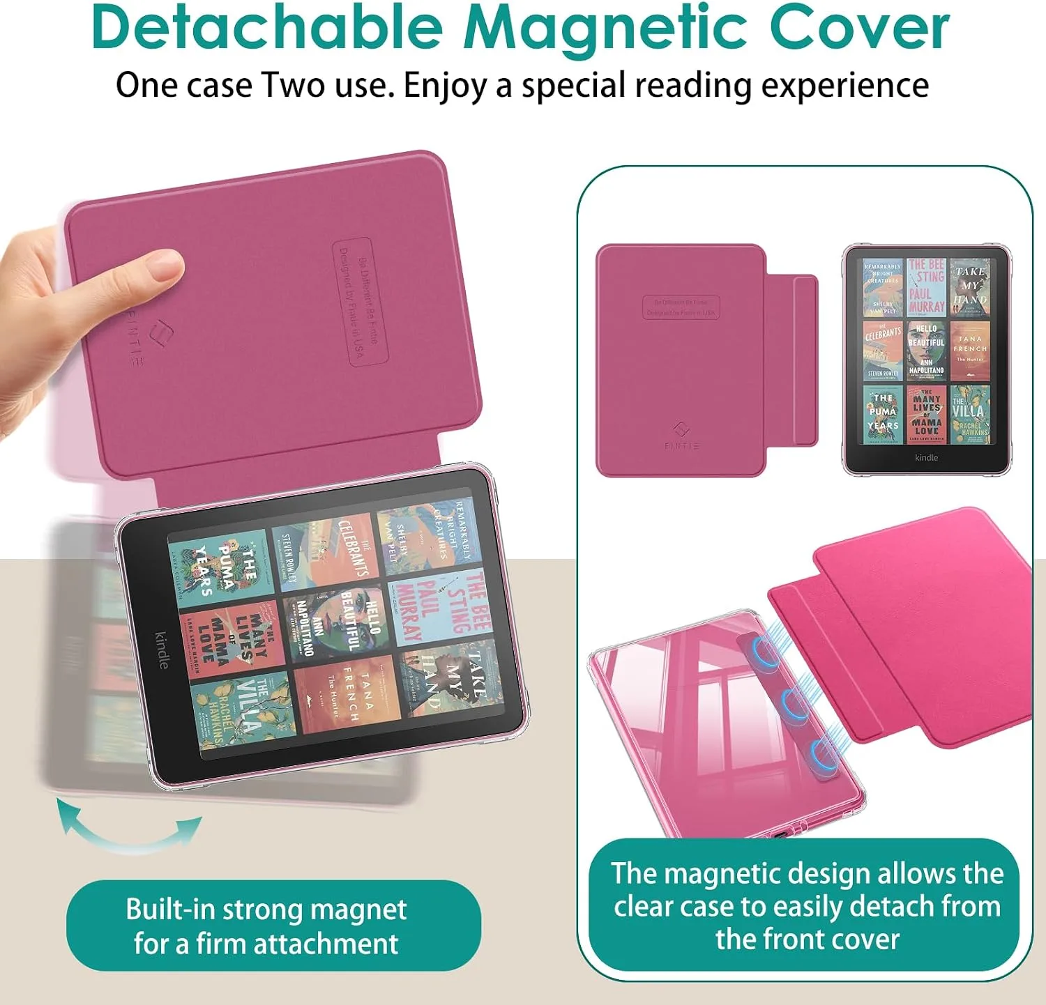 Fintie Detachable Case for Kindle Paperwhite 12th Gen 2024/Kindle Colorsoft