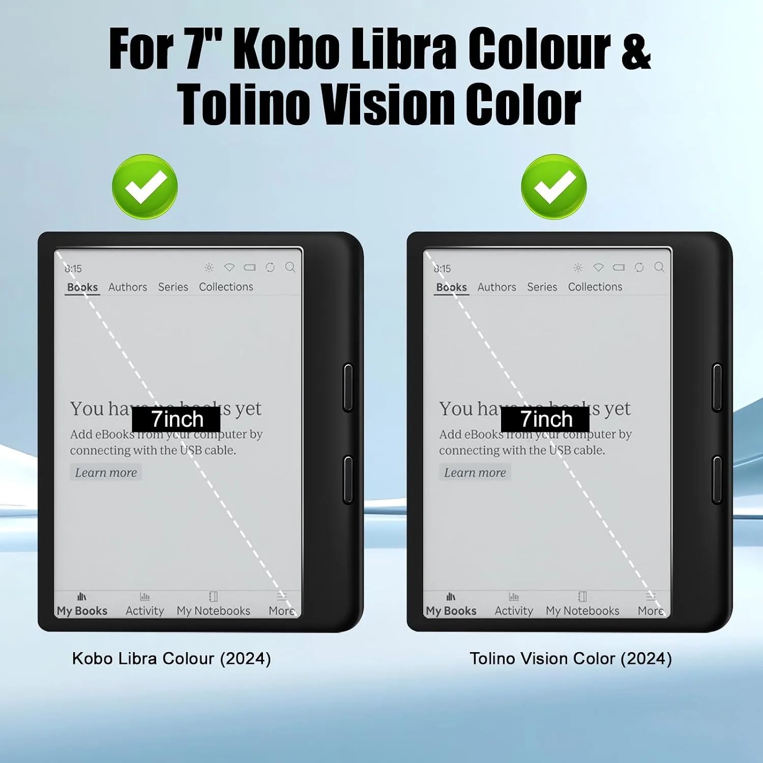 Rotating Case for Kobo Libra 7" & Tolino Vision – 360° Rotating, Green