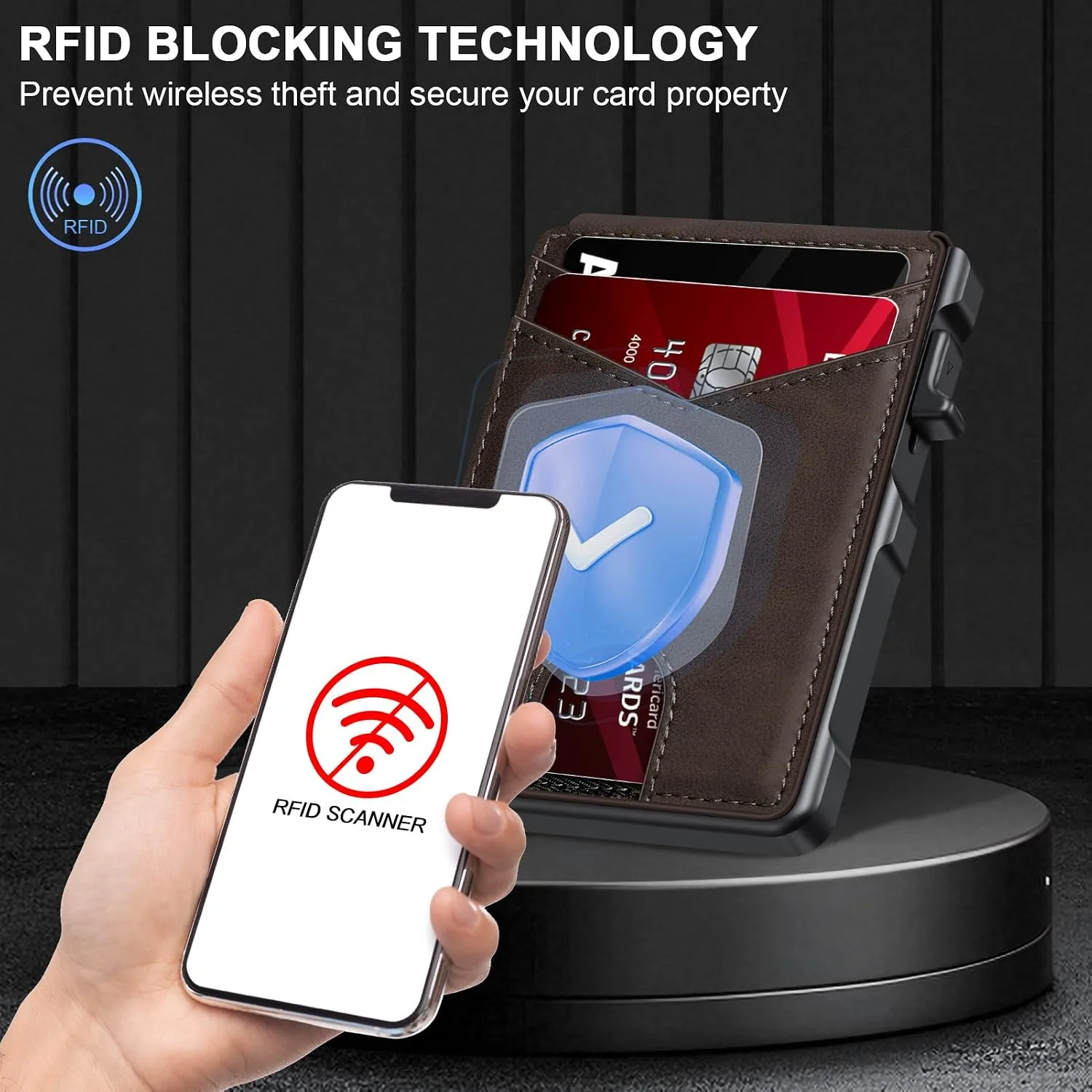 Airtag Wallet for Men Smart Wallet for Air Tag RFID Blocking Minimalist