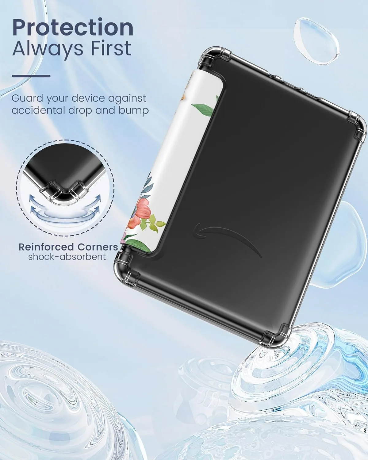 MoKo Case for Kindle Paperwhite 12th Gen & Colorsoft 2024,Fragrant Flowers