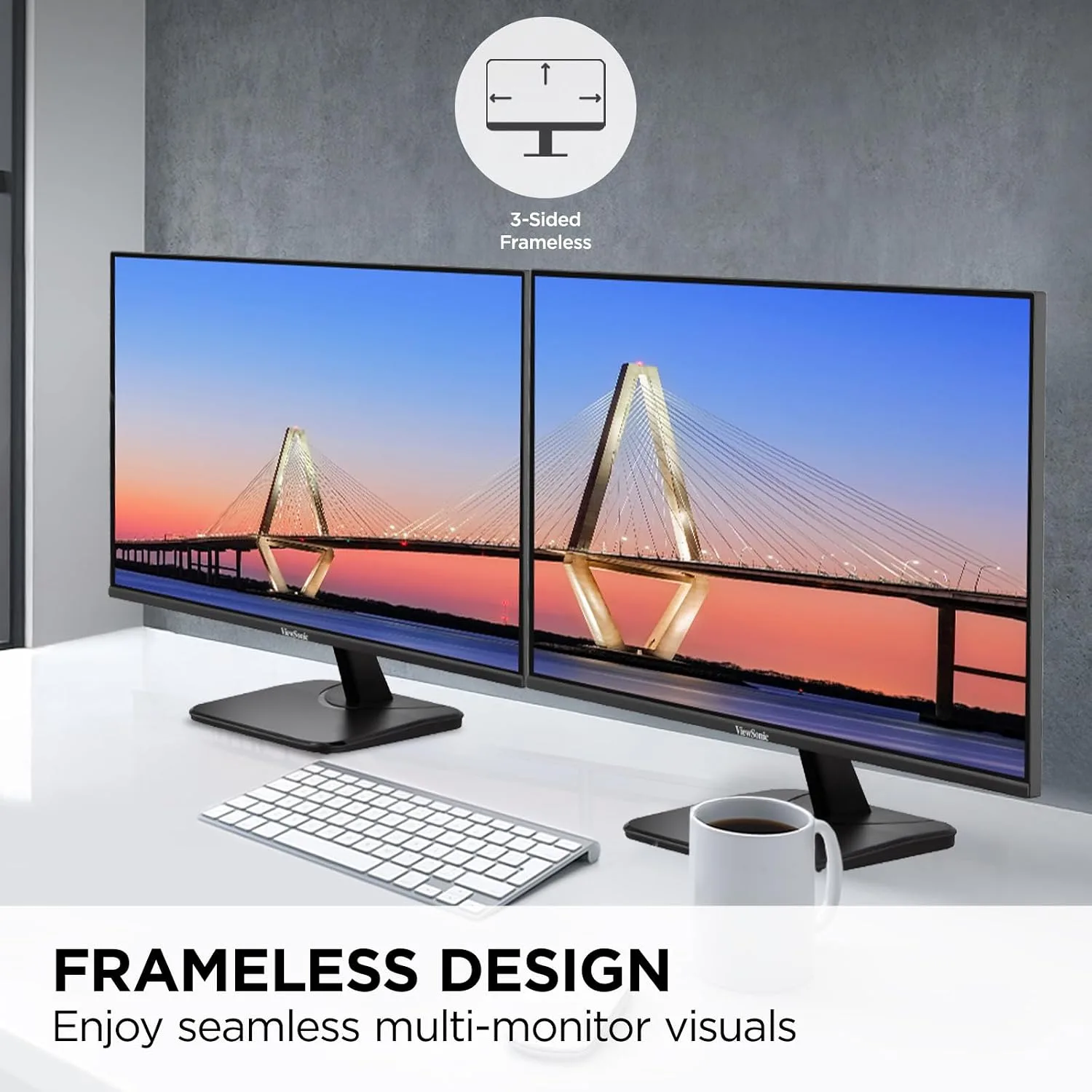 ViewSonic VA2456A-MHD 24 Inch 1080p IPS Computer Monitor, 120Hz, HDMI