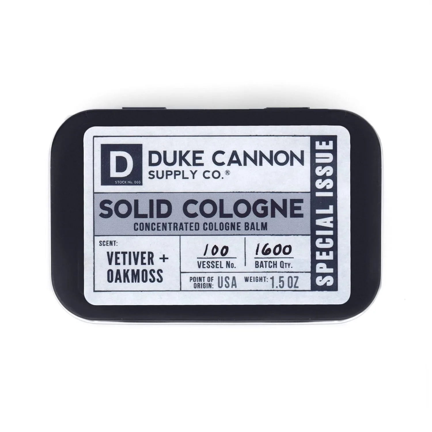 Duke Cannon Supply Co. Solid Cologne for Men Midnight Swim - Cold Water, Crisp Greens, Fresh Air - Concentrated Balm, Travel-Friendly Tin, 1.5 oz (1 unit) (Pack of 2)