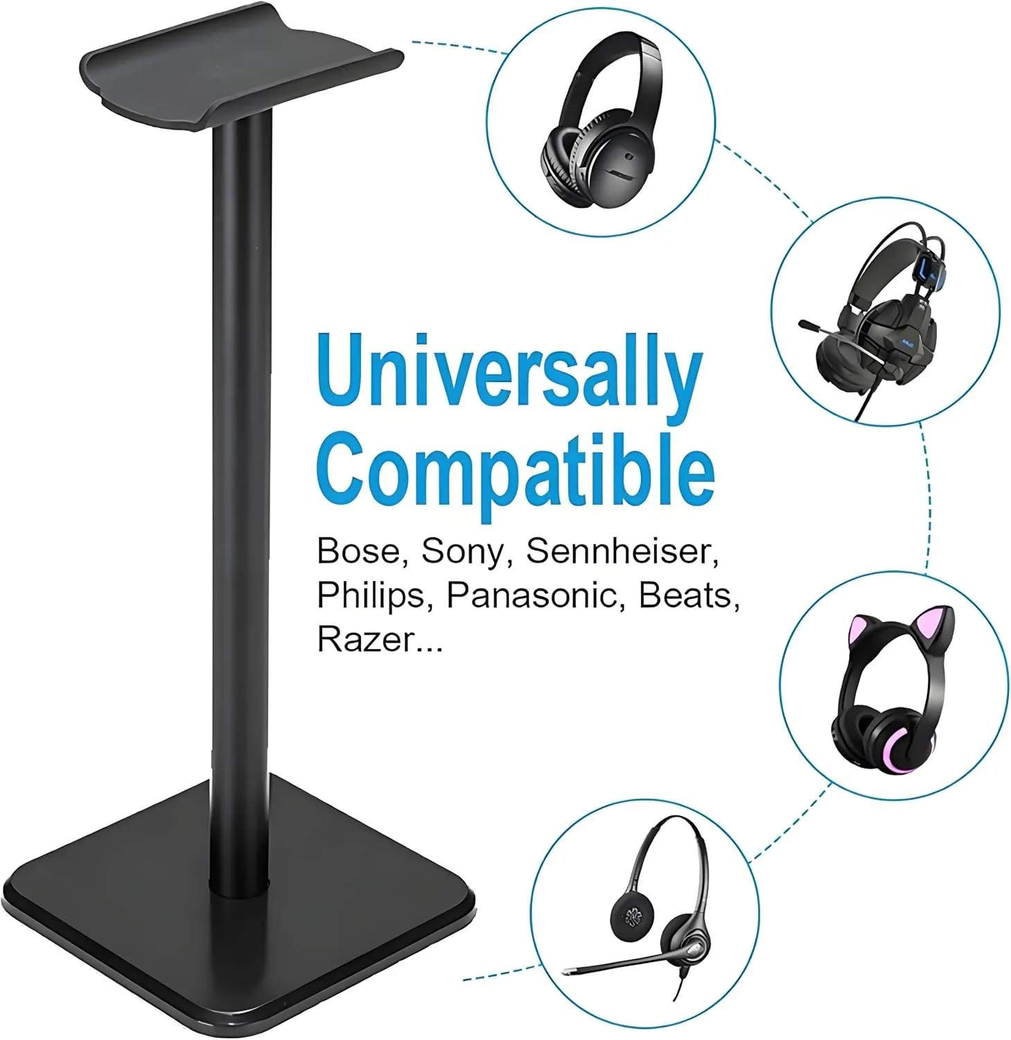 Headphone Stand, Universal Game Headset Metal Holder Earphone Stand