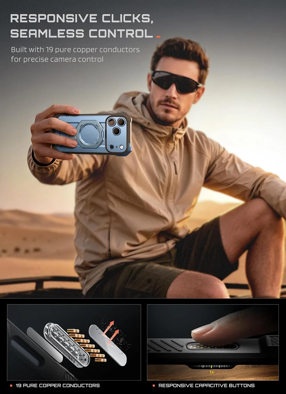 SUPCASE for iPhone 18 Pro Case / 17 Pro Case with Stand, Glacier
