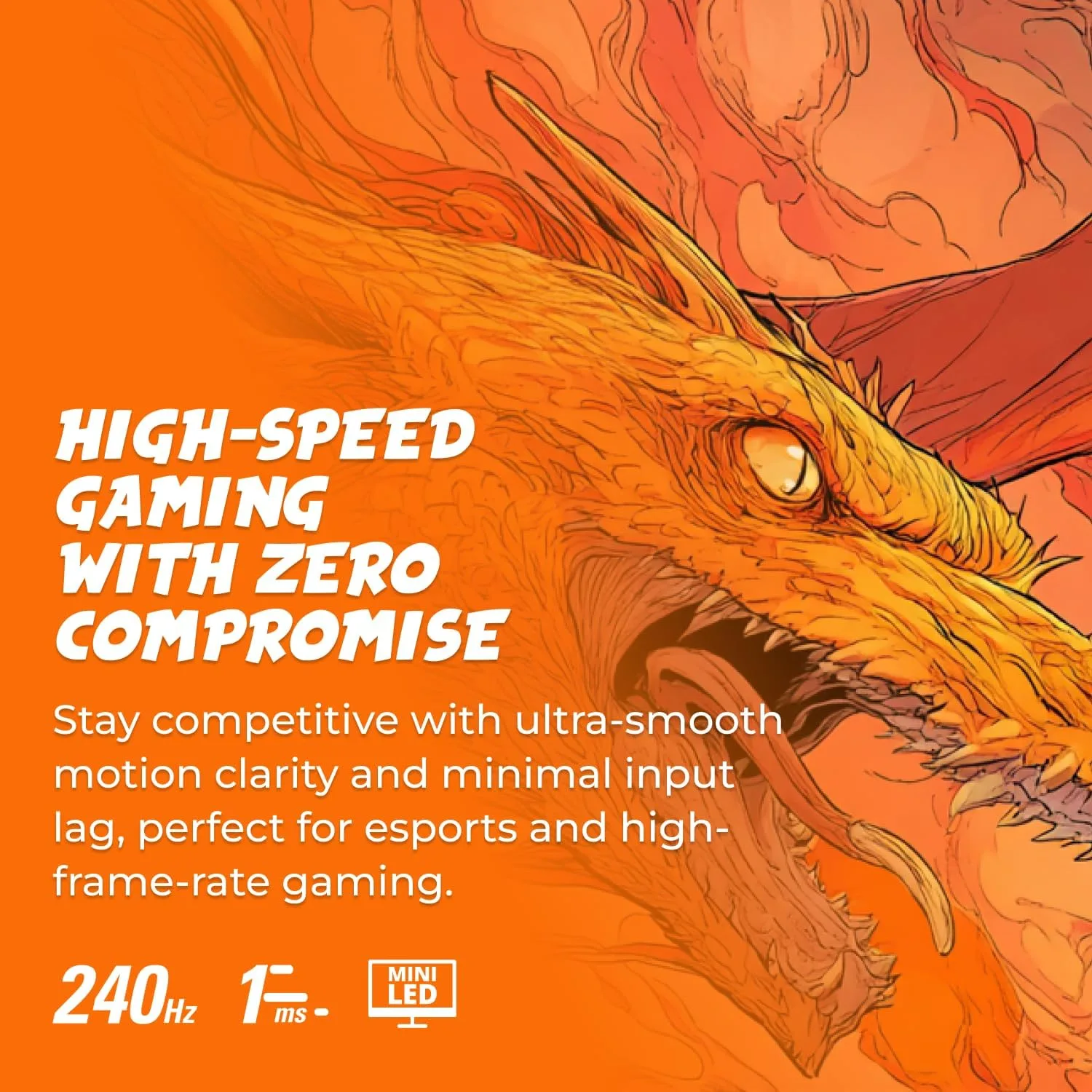 AOC 27 Inch Gaming Monitor QHD 240Hz Mini-LED HDR1000, Q27G4ZMN