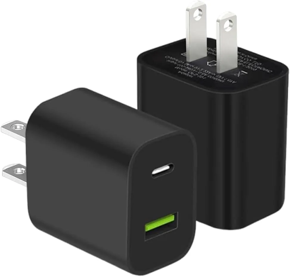 2 Pack USB C Charger Block, Dual Port Type C Wall Charger Fast Charging