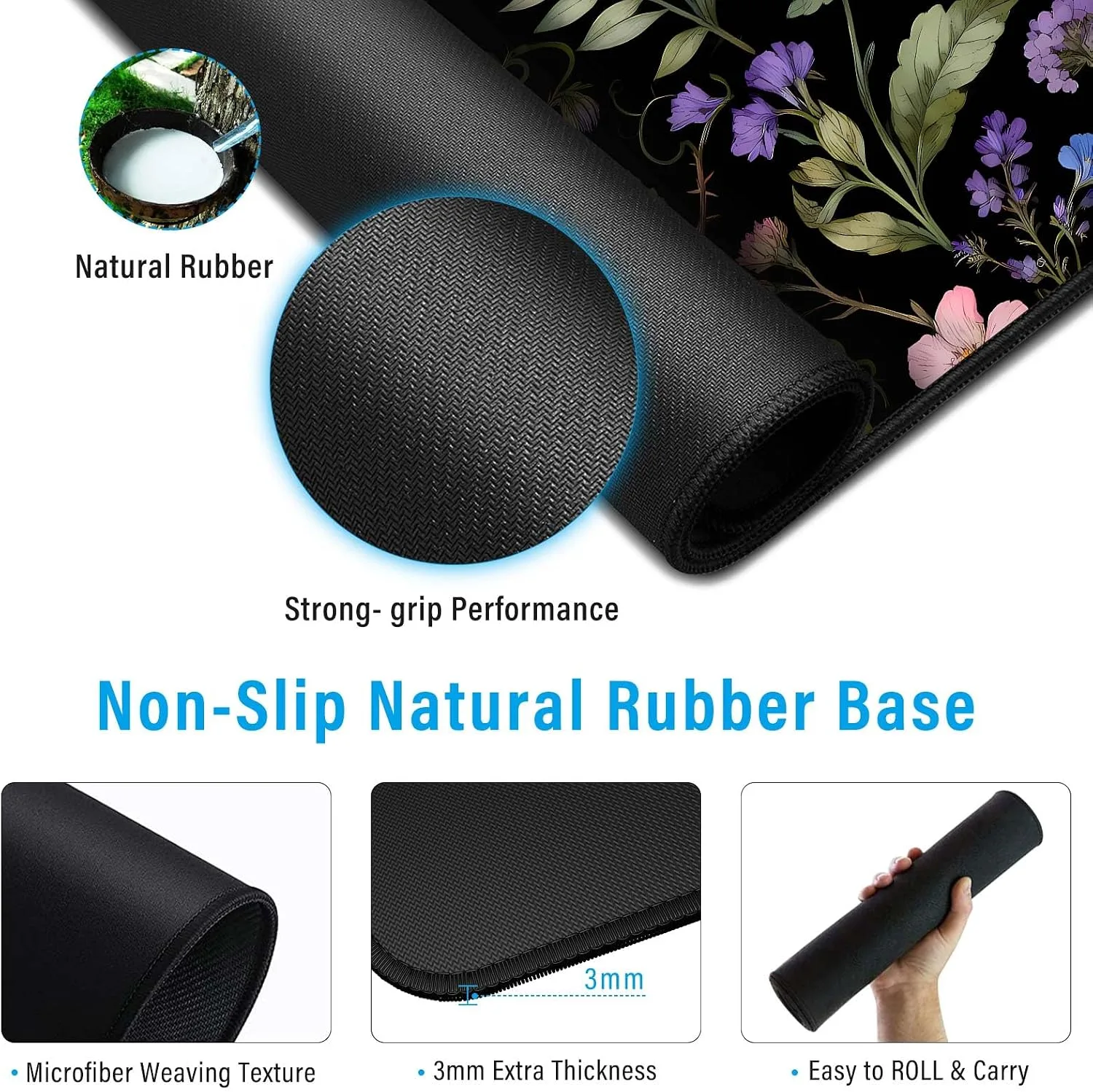 Large Computer Gaming Mouse Pad,XXL Gaming Desk Mat with Non-Slip Rubber Base, Stitched Edges | Keyboard and Mouse Pad for Office | Portable Desk Pad