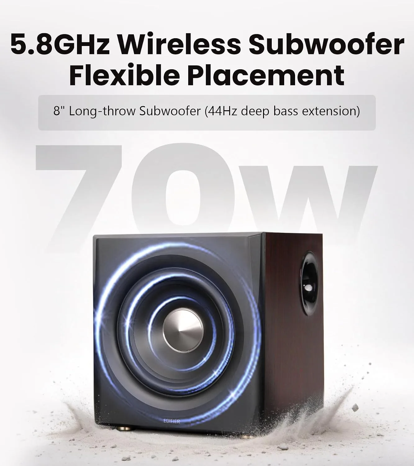 Edifier S355DB 2.1 Powered Bookshelf Speakers, 150W Hi-Res Audio, Walnut