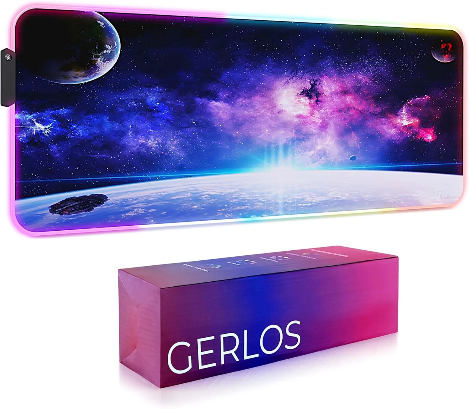 Gerlos RGB Gaming Mouse Pad, Large LED Mouse Pad for Gamer, 31.5" x 11.8"