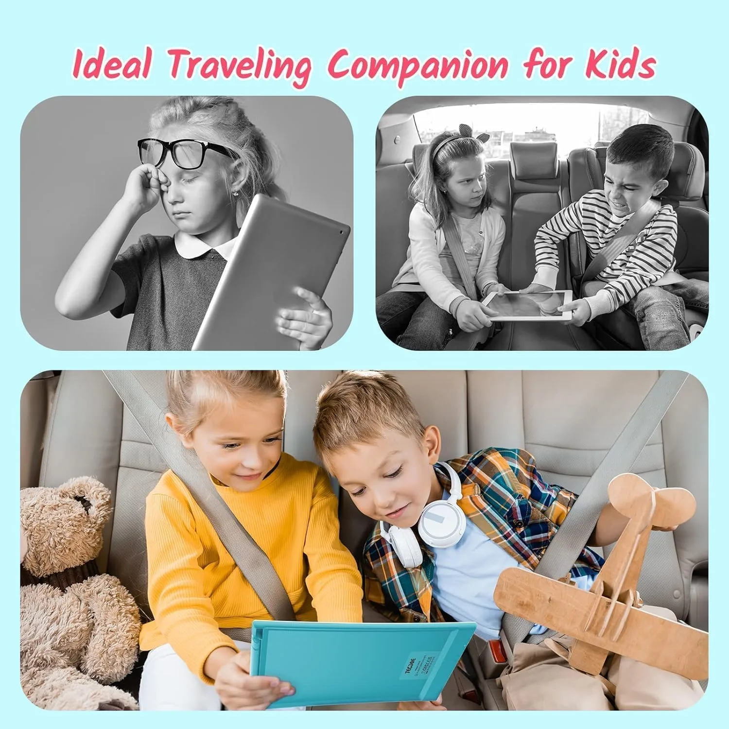 TECJOE 10 Inch 2 Pack LCD Writing Tablet for Kids, Mess Free Drawing Tablet