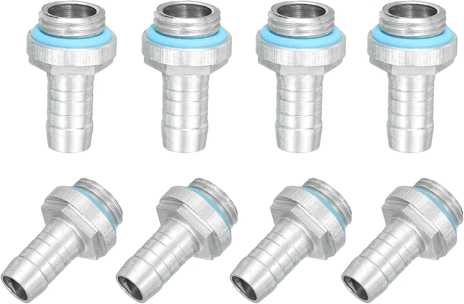 uxcell 8pcs G1/4 Fitting, G1/4 Thread with 13mm OD Nozzle PC Water Cooling Hose Barb Fitting for PC Water Cooling System Accessories