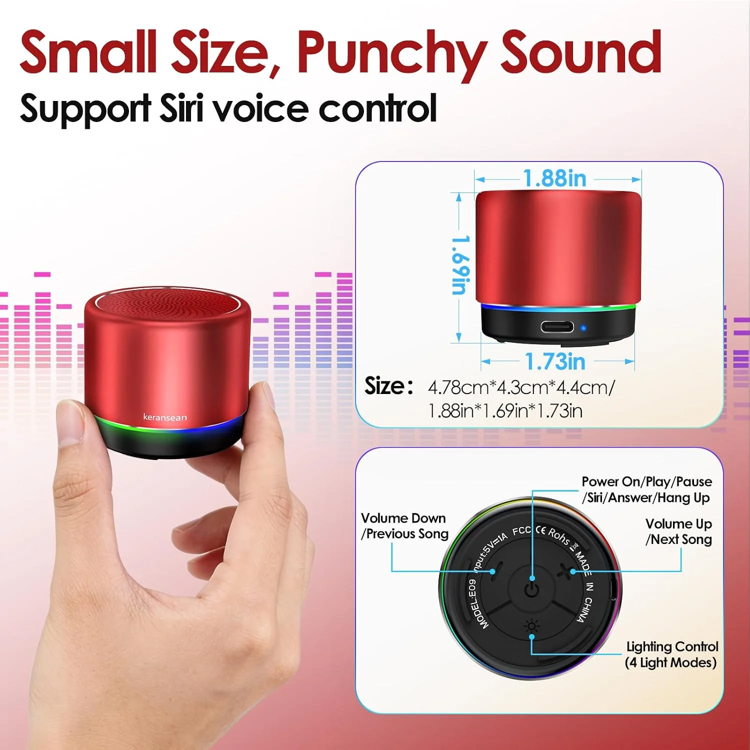 Portable Bluetooth Speaker Mini Speakers, Wireless, HD Microphone